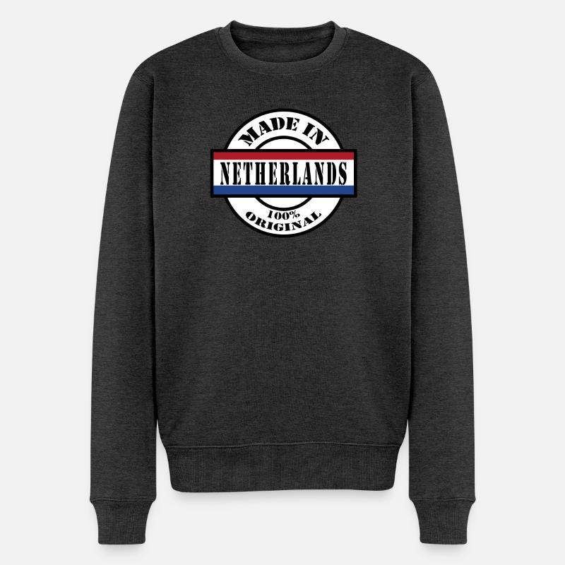 MADE IN NETHERLANDS Holland Niederlande Geschenk - Männer Premium Bio Pullover - Anthrazit meliert