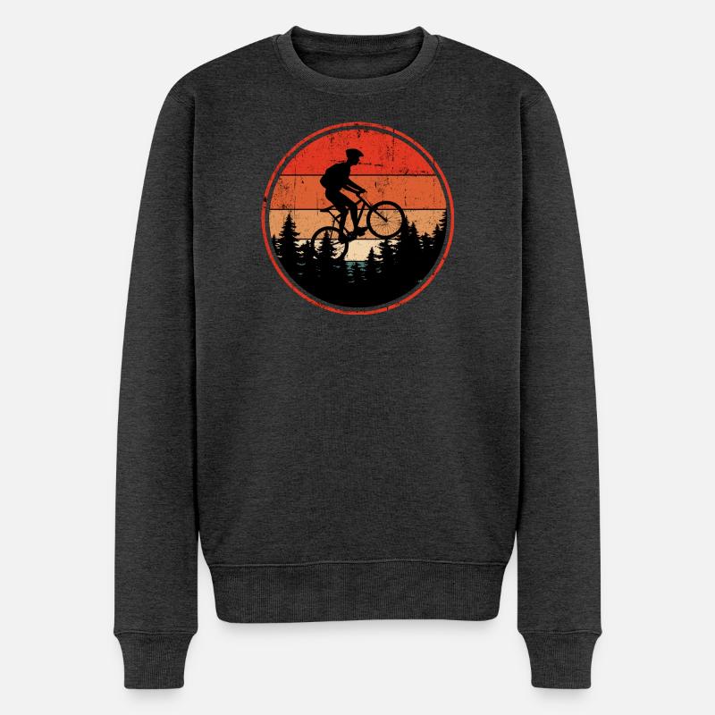Sunset Trail Mountainbike - Männer Premium Bio Pullover - Anthrazit meliert