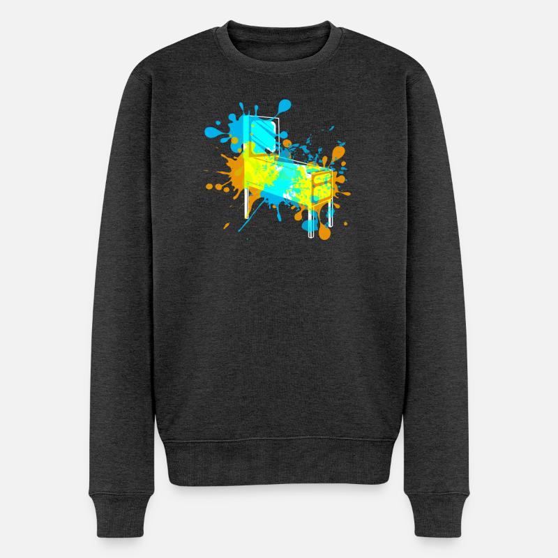 Pinball - Männer Premium Bio Pullover - Anthrazit meliert