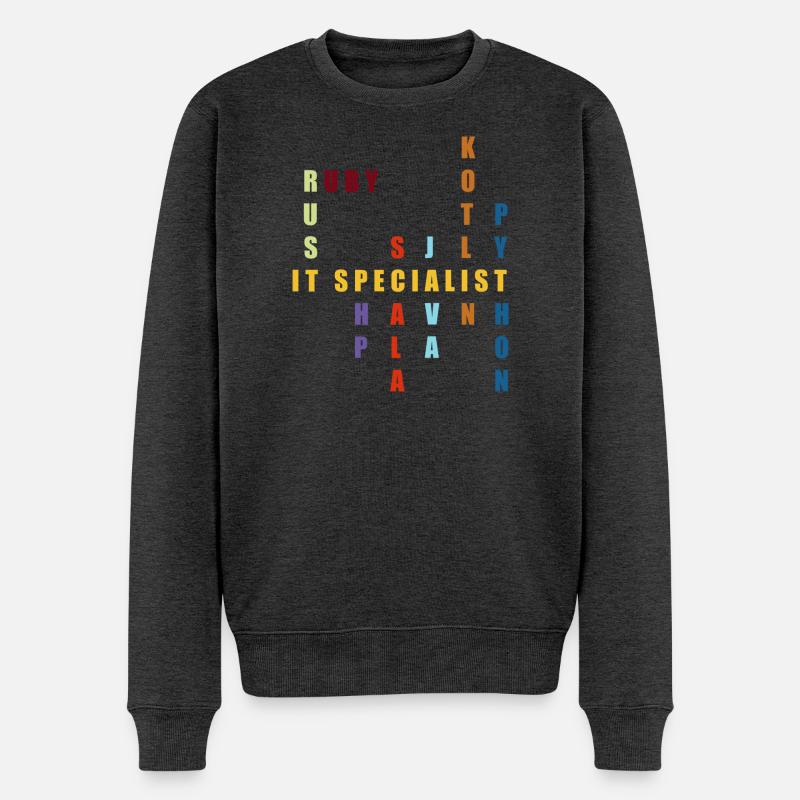 Vivid IT Specialist Wordmark - Männer Premium Bio Pullover - Anthrazit meliert