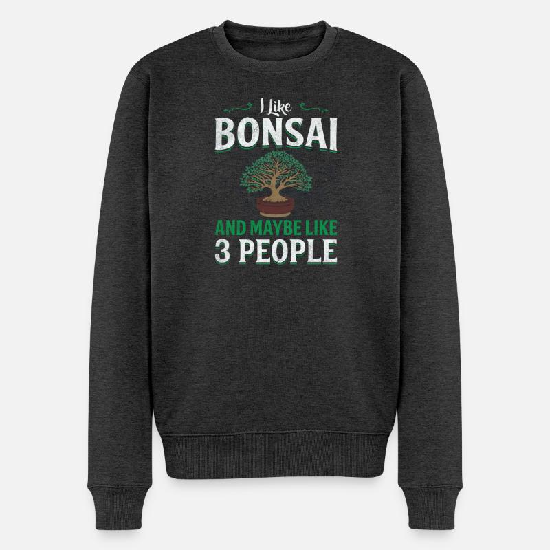 Bonsai - Männer Premium Bio Pullover - Anthrazit meliert