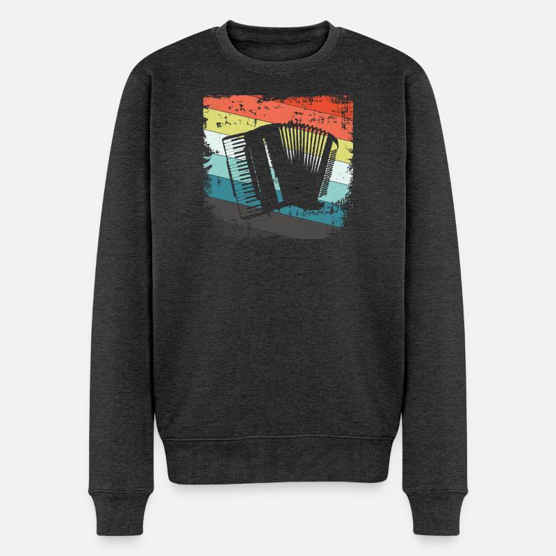 Akkordeon Harmonika - Männer Premium Bio Pullover - Anthrazit meliert