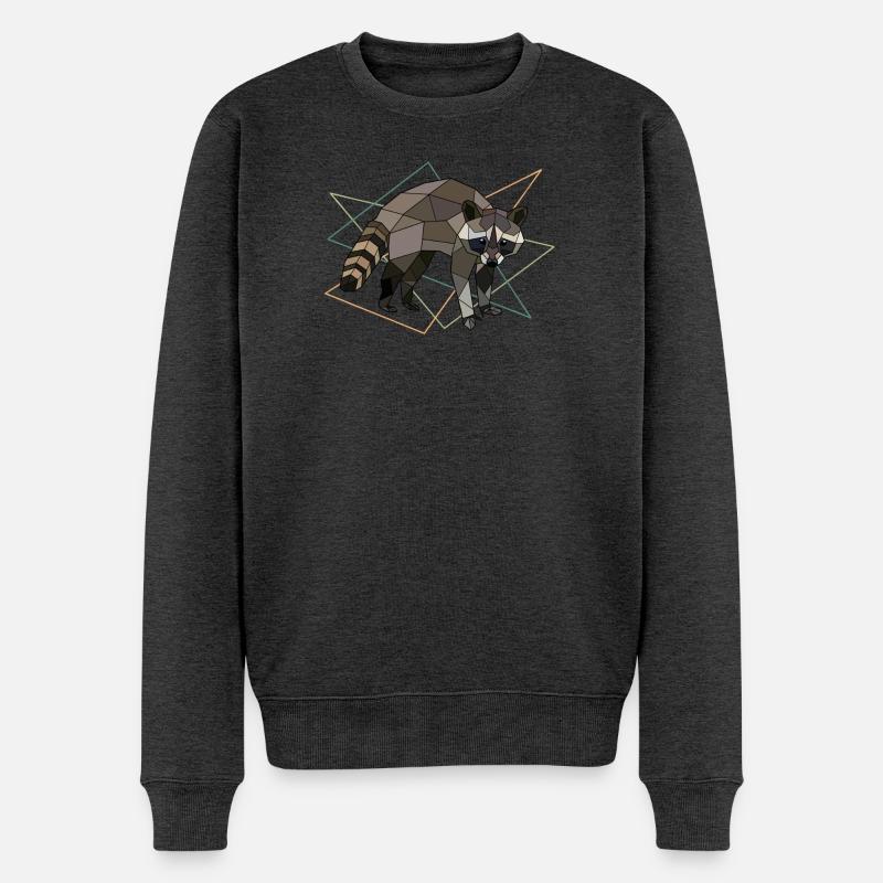 Waschbär - Männer Premium Bio Pullover - Anthrazit meliert