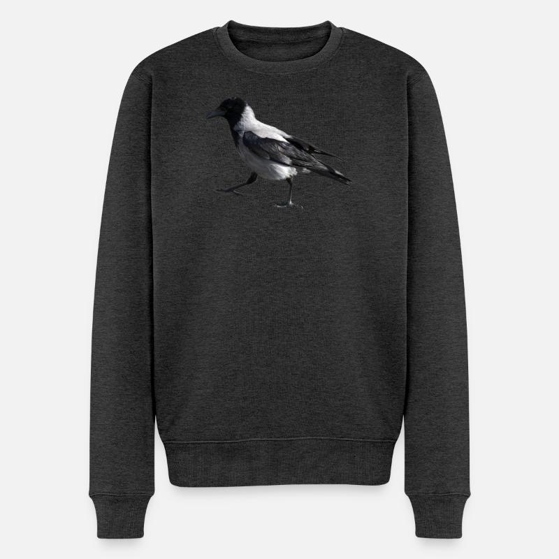 Ein kleiner Schritt durch eine Krähe - Männer Premium Bio Pullover - Anthrazit meliert