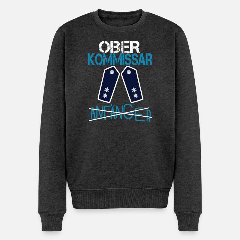 Anfänger - Oberkommissar Polizei Befördung - Männer Premium Bio Pullover - Anthrazit meliert