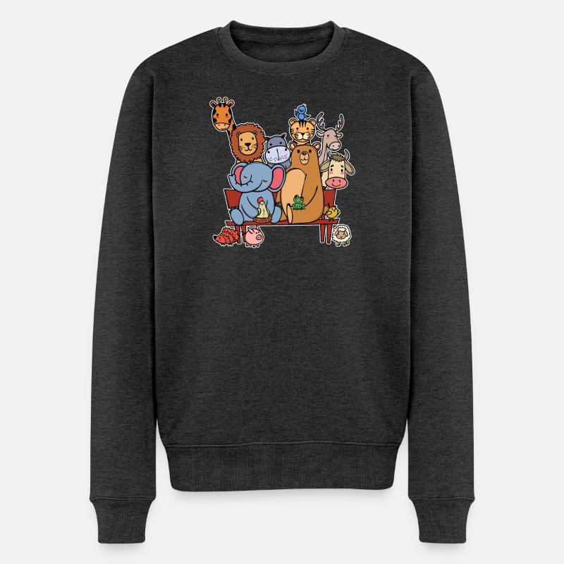 Lebewesen Tier Tierwelt - Männer Premium Bio Pullover - Anthrazit meliert