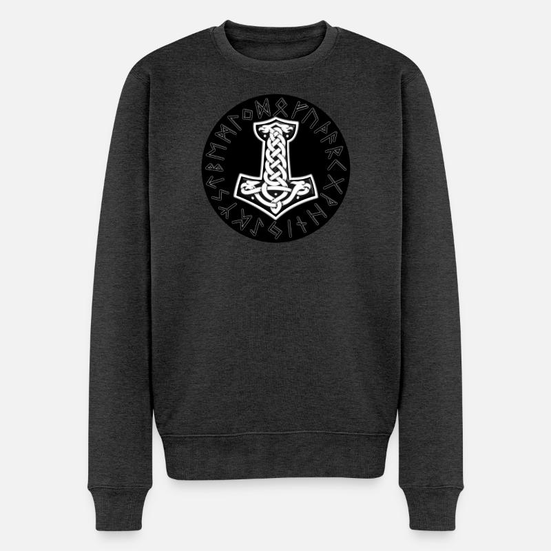 Mjölnir Celtique Nœud Runique - Pull Premium bio Homme - anthracite chiné