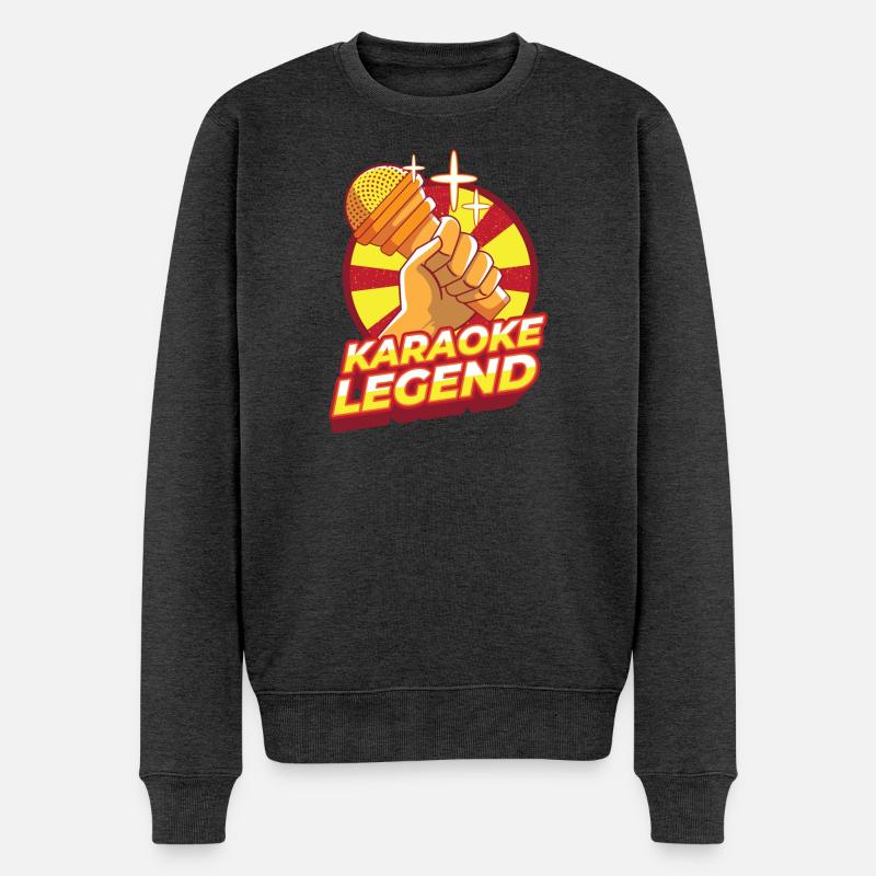 Karaoke Gesang - Männer Premium Bio Pullover - Anthrazit meliert