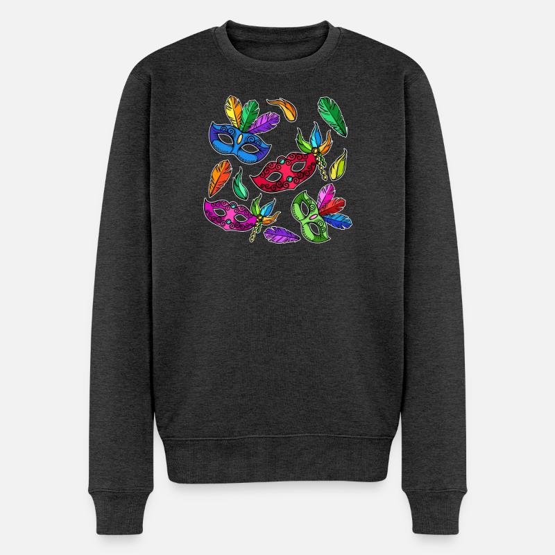 Kostüm Masken Karneval Fasching - Männer Premium Bio Pullover - Anthrazit meliert