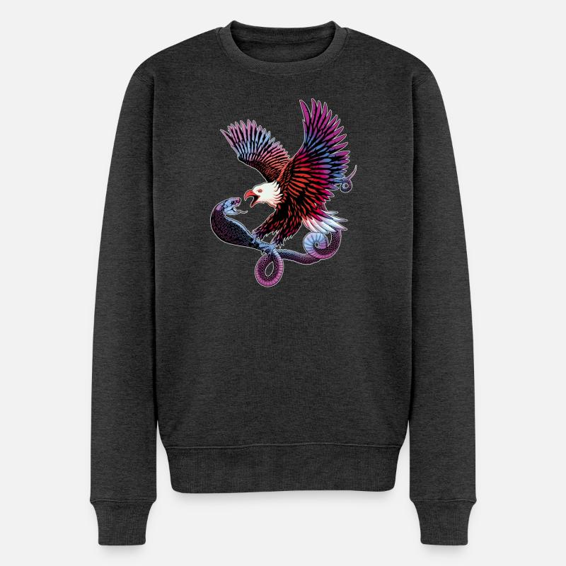 Aigle et serpent - Pull Premium bio Homme - anthracite chiné