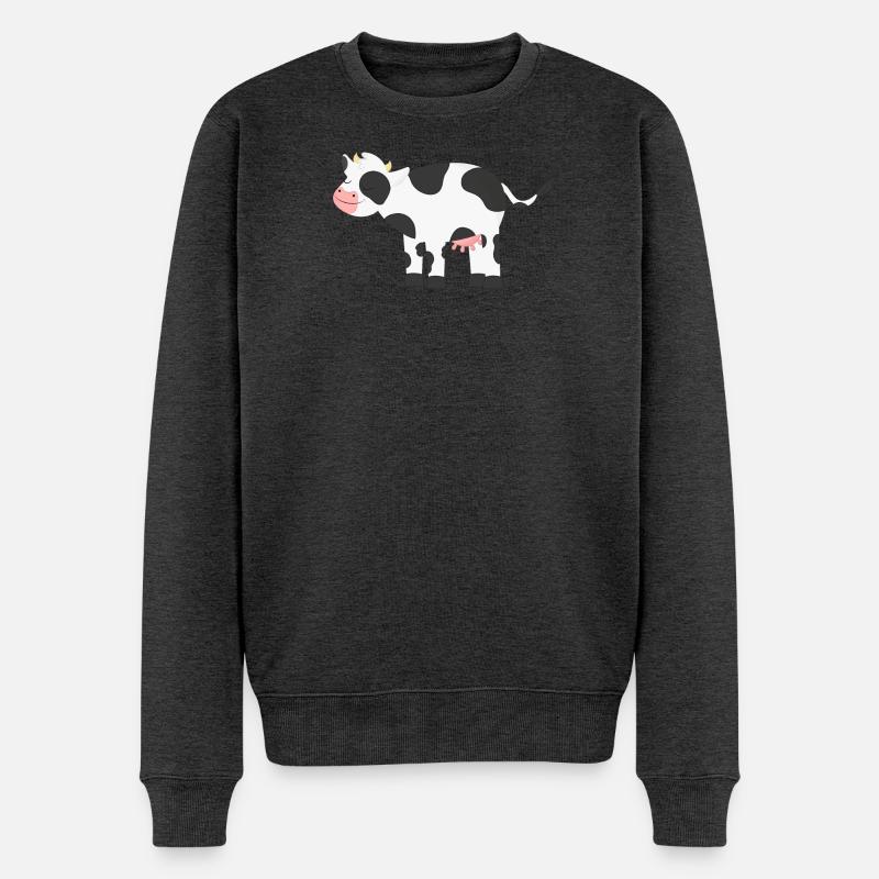 Kuh Kühe - Männer Premium Bio Pullover - Anthrazit meliert