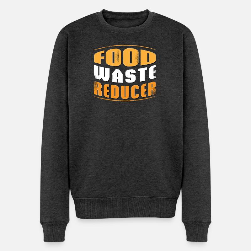 FOOD WASTE REDUCER - Männer Premium Bio Pullover - Anthrazit meliert