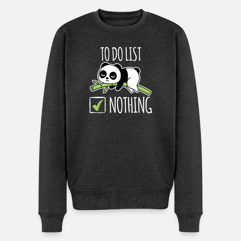 To Do List Nothing Panda Lustig Shirt - Männer Premium Bio Pullover - Anthrazit meliert