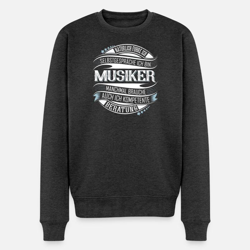Musiker - Männer Premium Bio Pullover - Anthrazit meliert