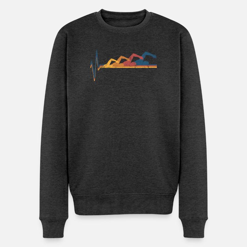 Schwimmen Schwimmer - Männer Premium Bio Pullover - Anthrazit meliert