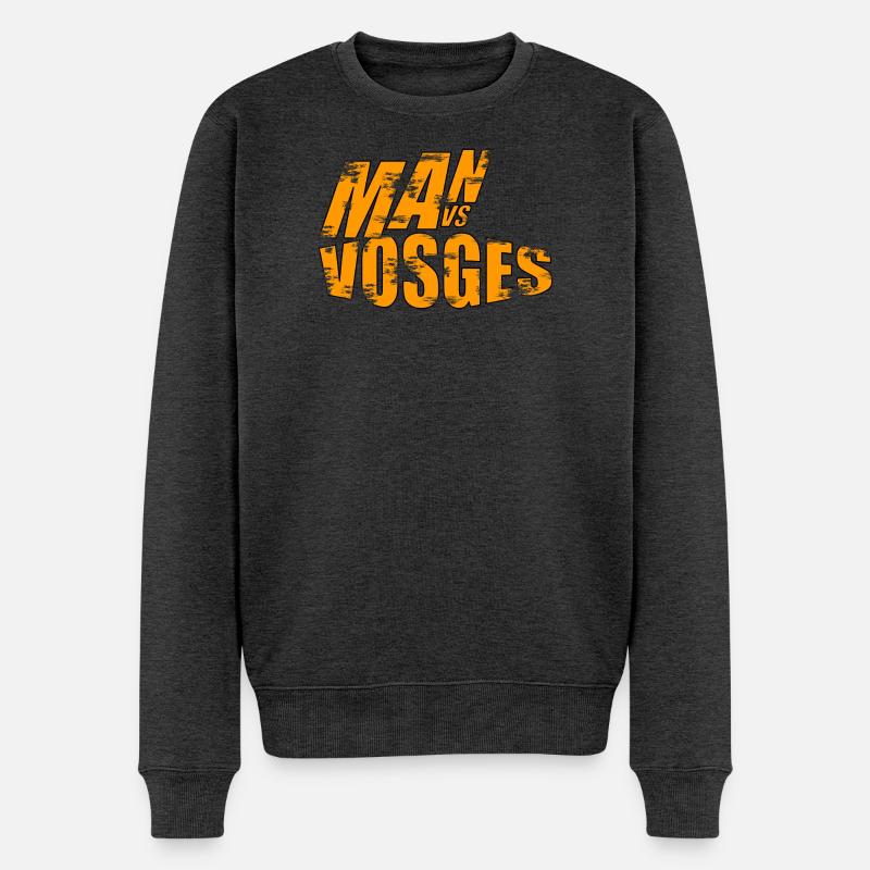 Mann vs Wilde Vogesen - Männer Premium Bio Pullover - Anthrazit meliert
