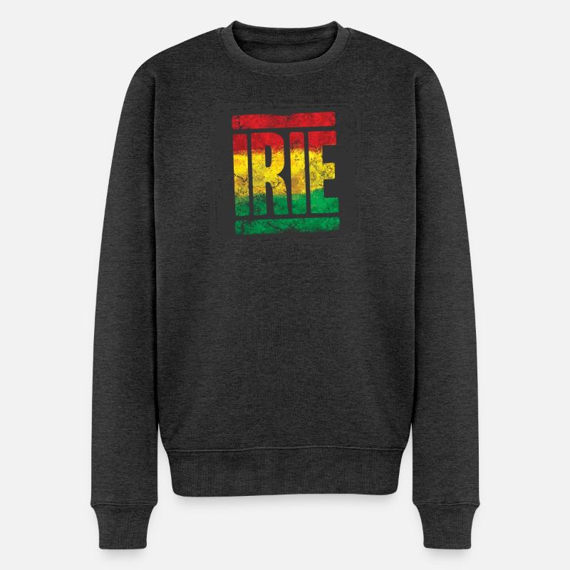 Design rasta authentique avec dégradé - Pull Premium bio Homme - anthracite chiné