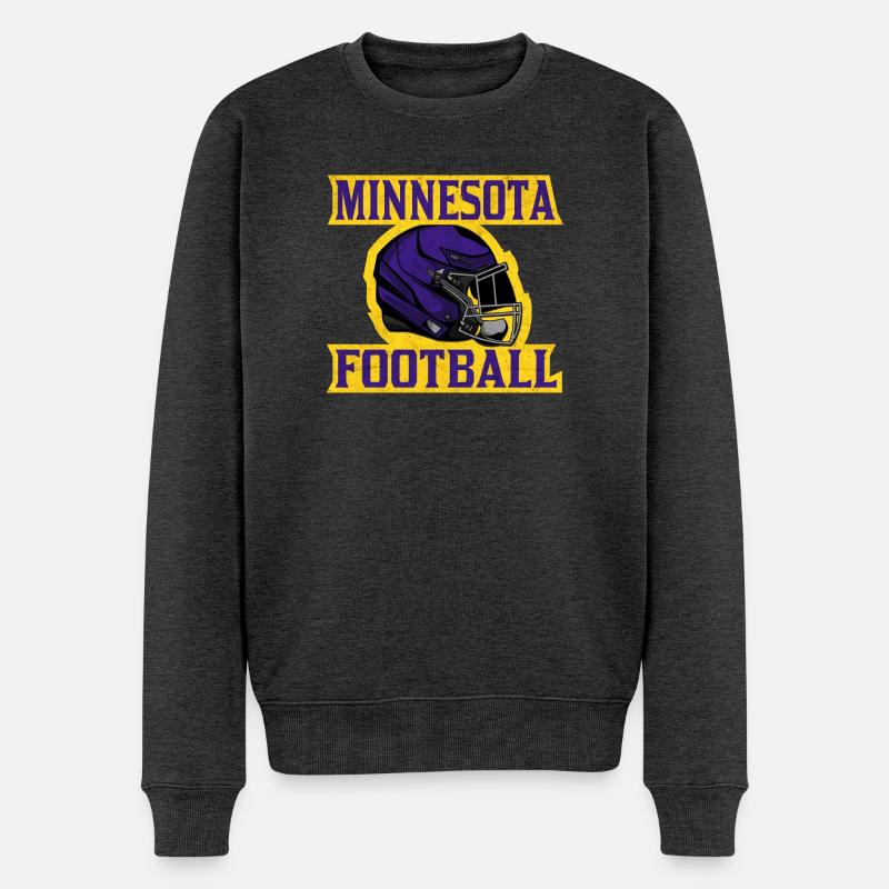 Minnesota Football Helmdesign - Männer Premium Bio Pullover - Anthrazit meliert
