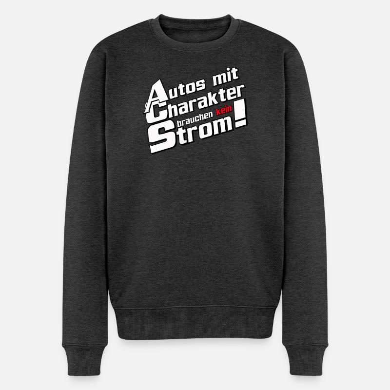 Auto Tuning Schrauber KultAuto Charakter Strom(25) - Männer Premium Bio Pullover - Anthrazit meliert