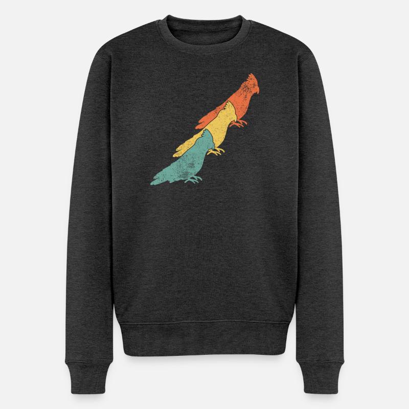 Nymphensittiche Vogel - Männer Premium Bio Pullover - Anthrazit meliert