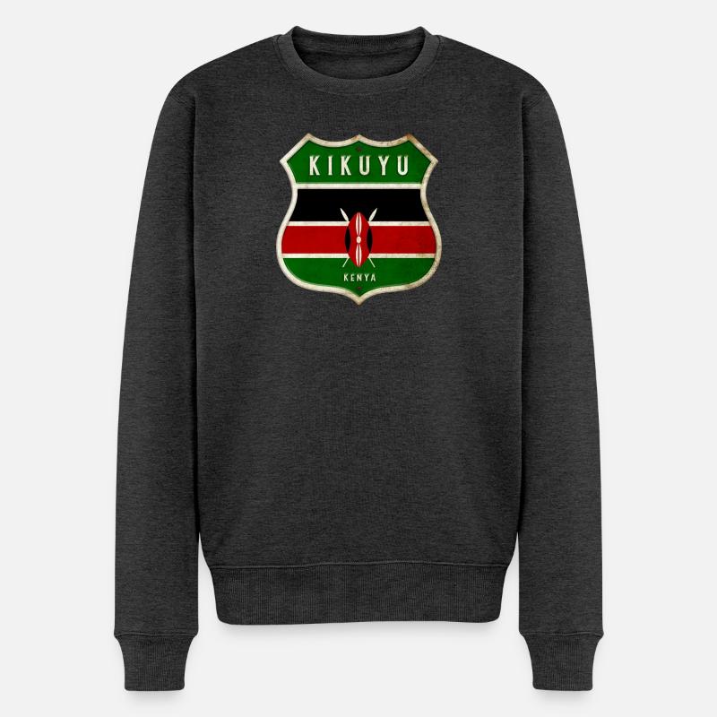 Kikuyu Kenia Wappen Flaggen Design - Männer Premium Bio Pullover - Anthrazit meliert