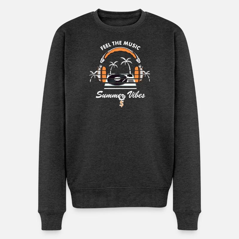 Sommer Musik - Männer Premium Bio Pullover - Anthrazit meliert