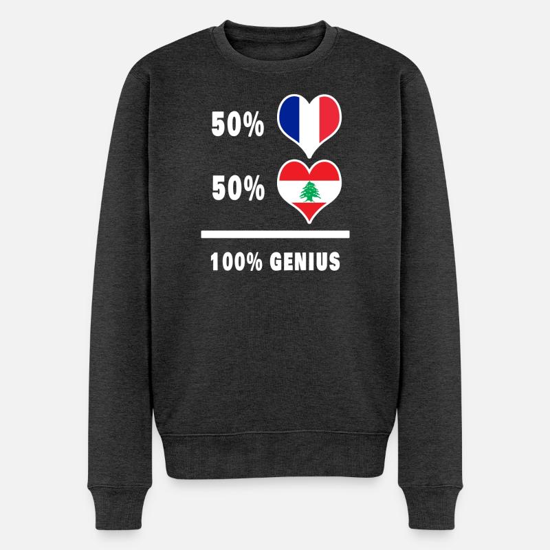 Das Genie von Frankreich und dem Libanon - Männer Premium Bio Pullover - Anthrazit meliert