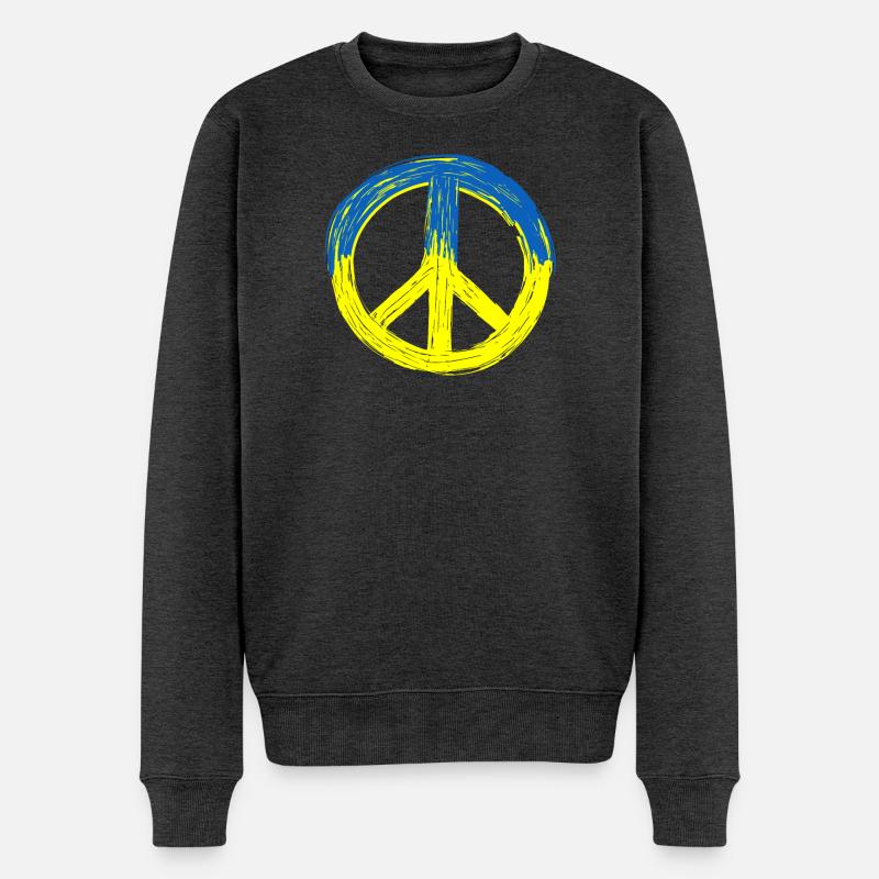 Paix pour l’Ukraine - Pull Premium bio Homme - anthracite chiné