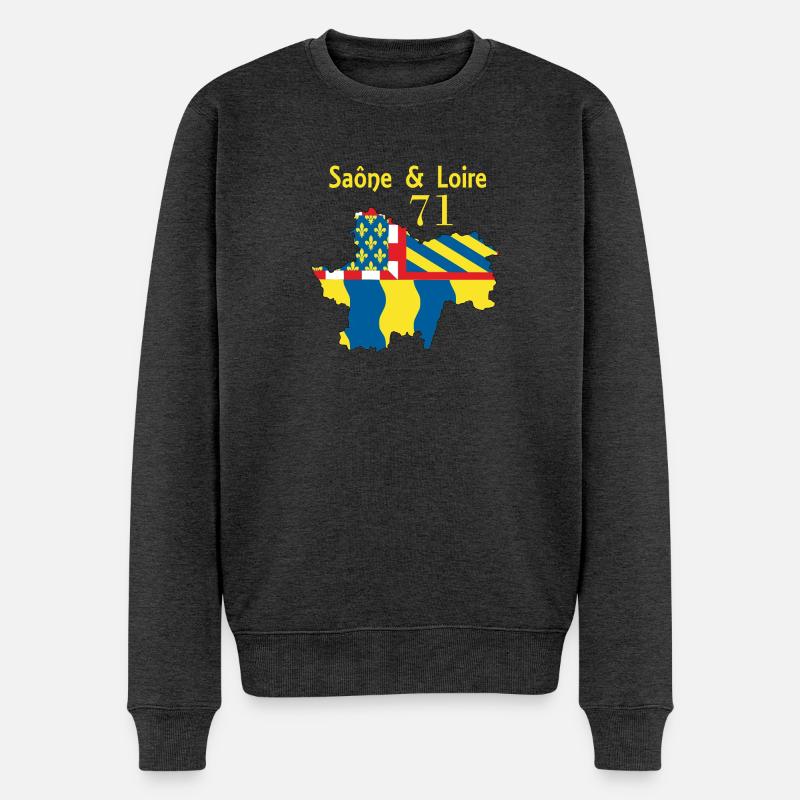 Saône et Loire - Männer Premium Bio Pullover - Anthrazit meliert