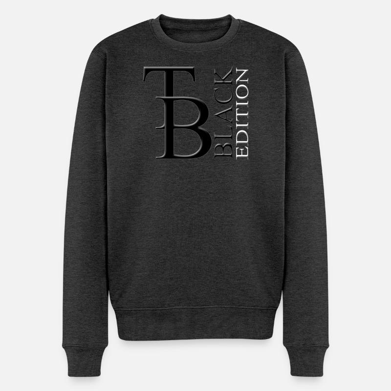 TB black edition - Männer Premium Bio Pullover - Anthrazit meliert