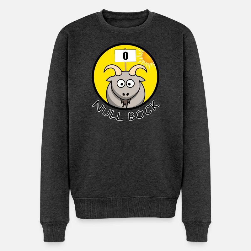Null Bock Kein Bock Schafbock Ziegenbock Geschenk - Männer Premium Bio Pullover - Anthrazit meliert