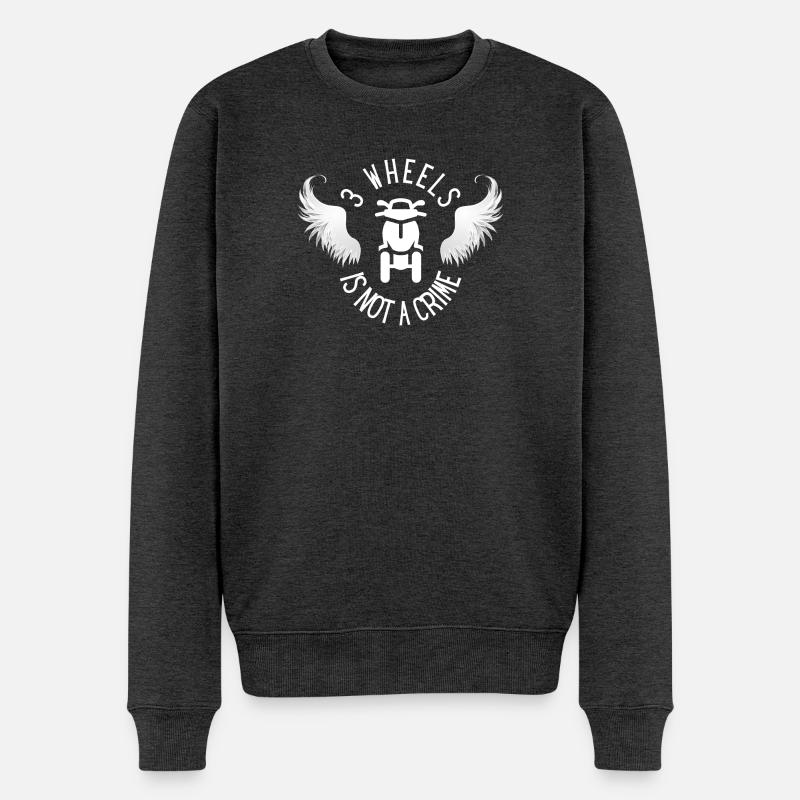 Stolz, einen dreirädrigen Roller zu fahren - Männer Premium Bio Pullover - Anthrazit meliert