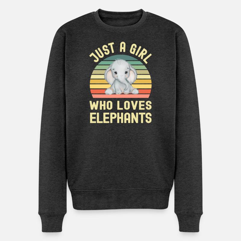 Elefant Elefanten - Männer Premium Bio Pullover - Anthrazit meliert