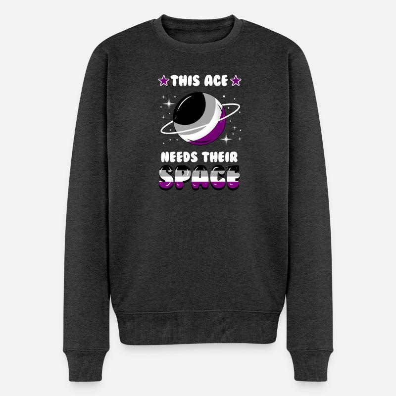 This Ace Needs Their Space Ace Pride - Männer Premium Bio Pullover - Anthrazit meliert