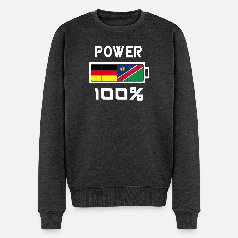 Deutschland und Namibia Power 100% - Männer Premium Bio Pullover - Anthrazit meliert