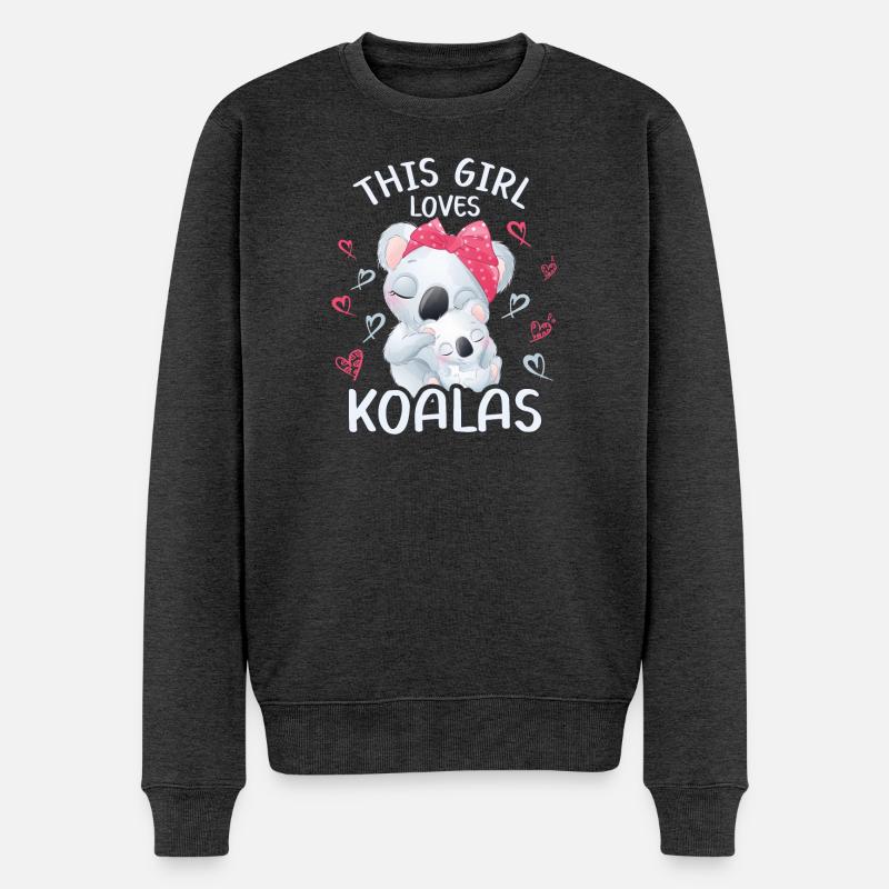 Dieses Maedchen Liebt Koalas - Männer Premium Bio Pullover - Anthrazit meliert