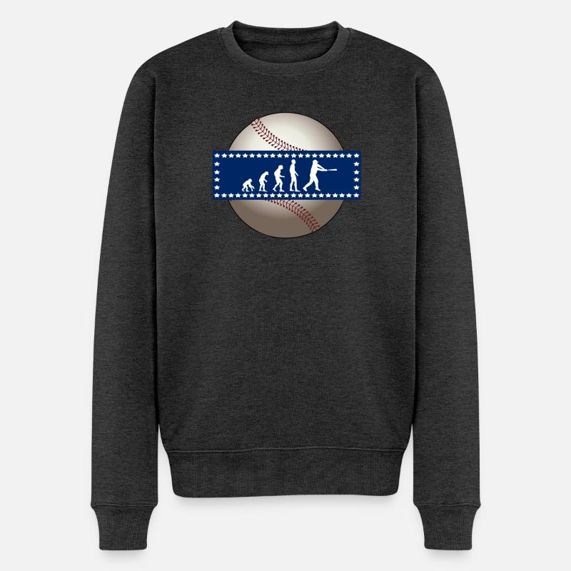 EVOLUTION BASEBALL SPORT USA GESCHENK - Männer Premium Bio Pullover - Anthrazit meliert