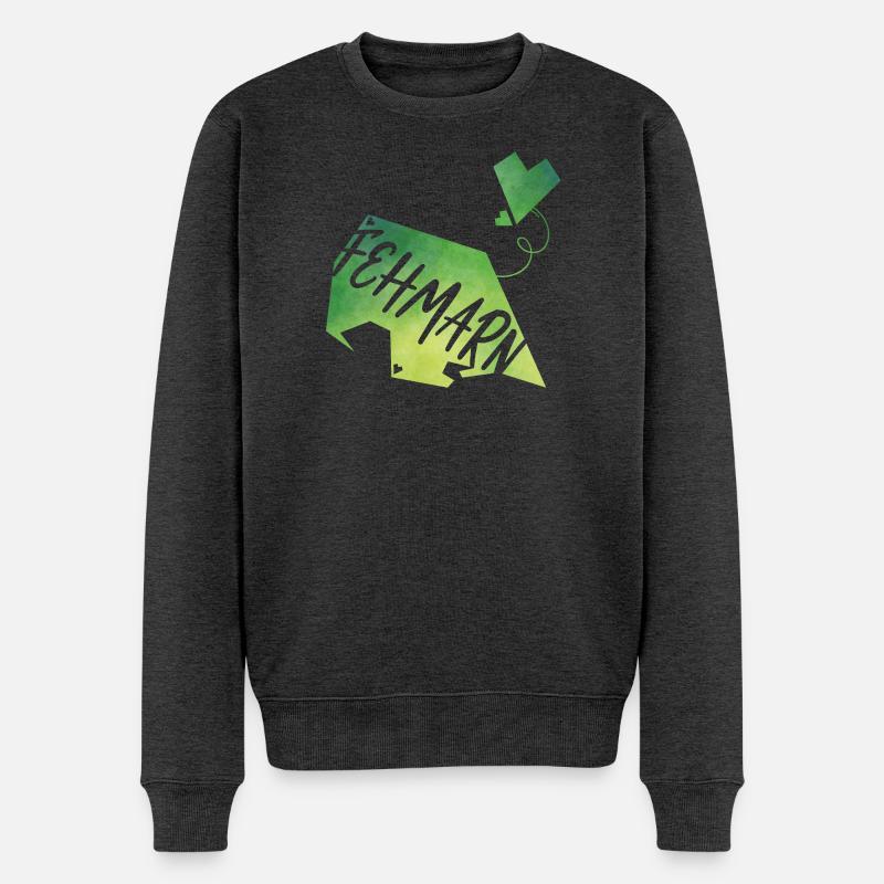 Fehmarn - Männer Premium Bio Pullover - Anthrazit meliert