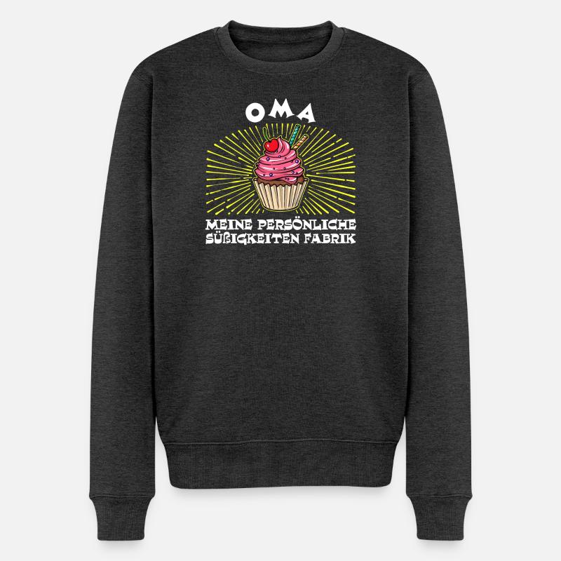 Humorvoll Oma Statement Großmutter Enkelkind - Männer Premium Bio Pullover - Anthrazit meliert