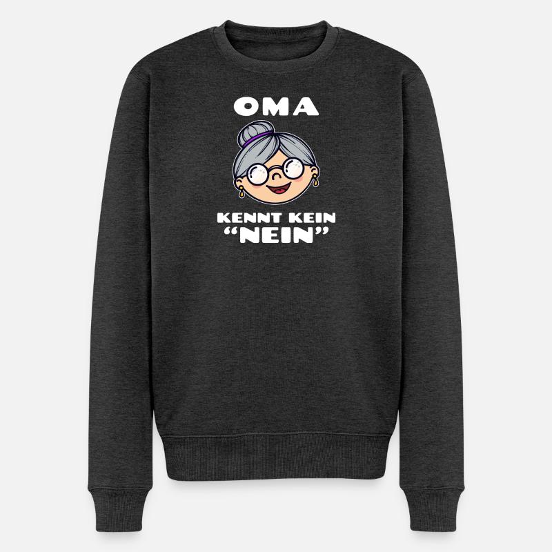 Seniorin Brille Großmutter Oma Alte Frau Statement - Männer Premium Bio Pullover - Anthrazit meliert
