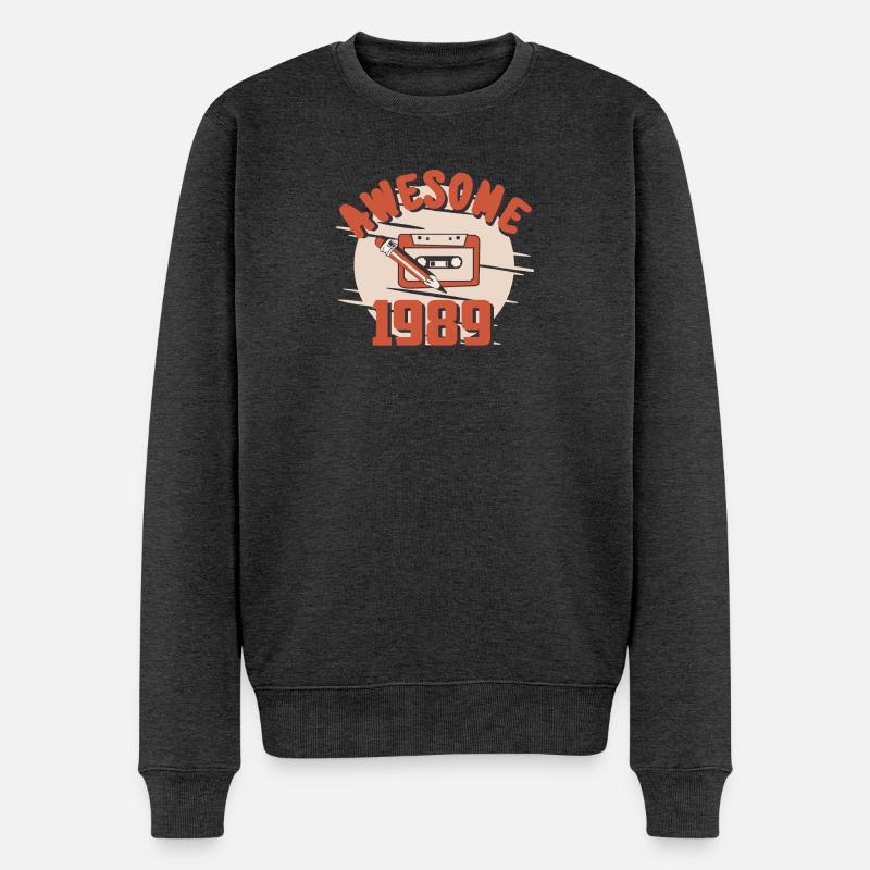 Cool 1989 Retro Tabe - Pull Premium bio Homme - anthracite chiné