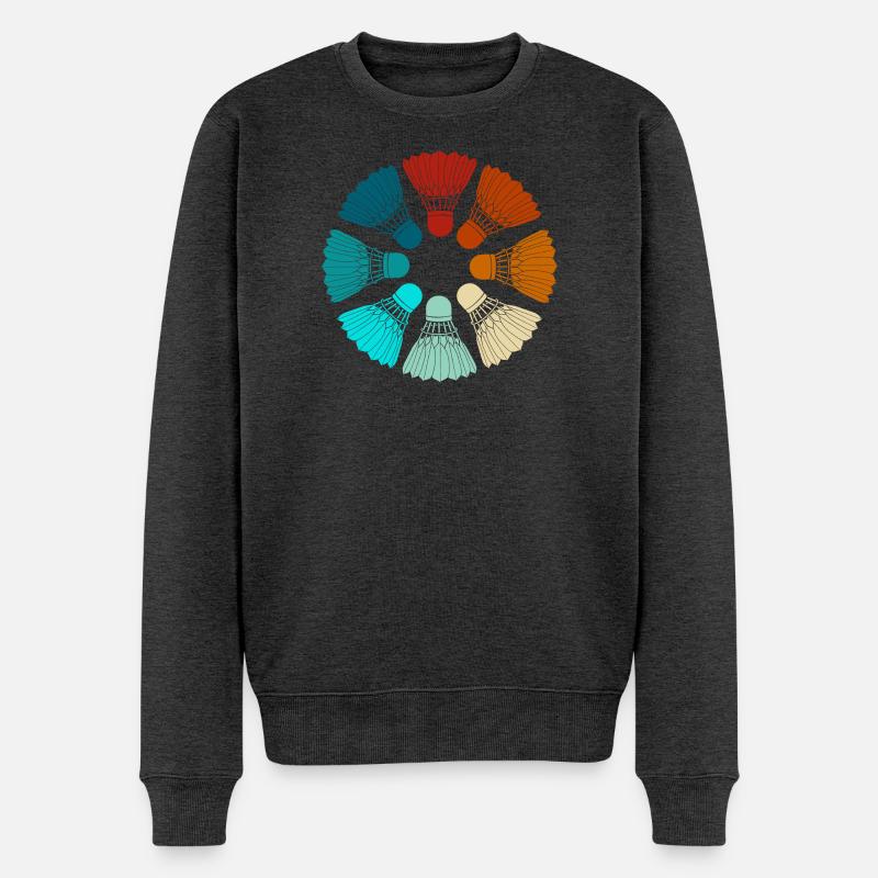 Badminton - Federbälle bunt - Männer Premium Bio Pullover - Anthrazit meliert