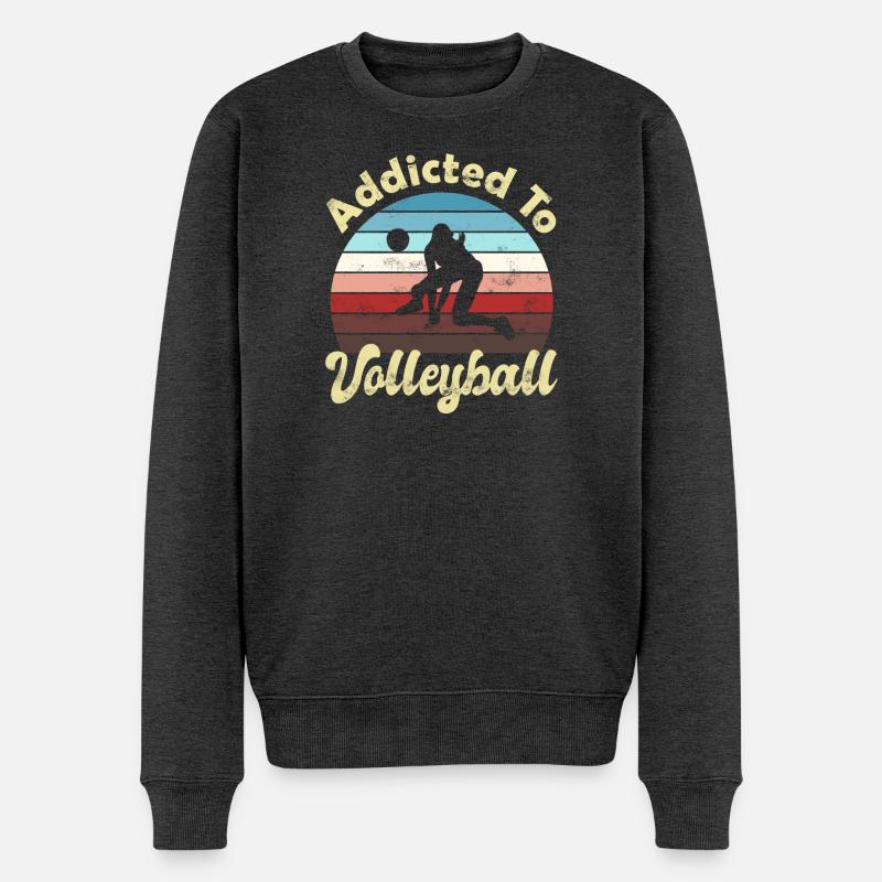 Volleyball - Männer Premium Bio Pullover - Anthrazit meliert