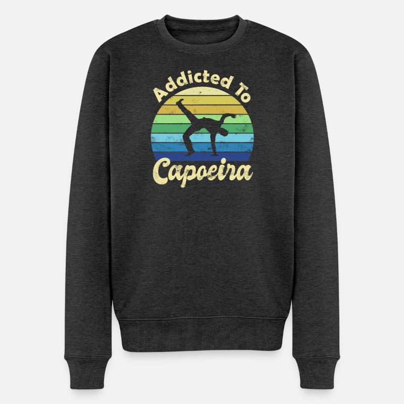 Capoeira - Männer Premium Bio Pullover - Anthrazit meliert