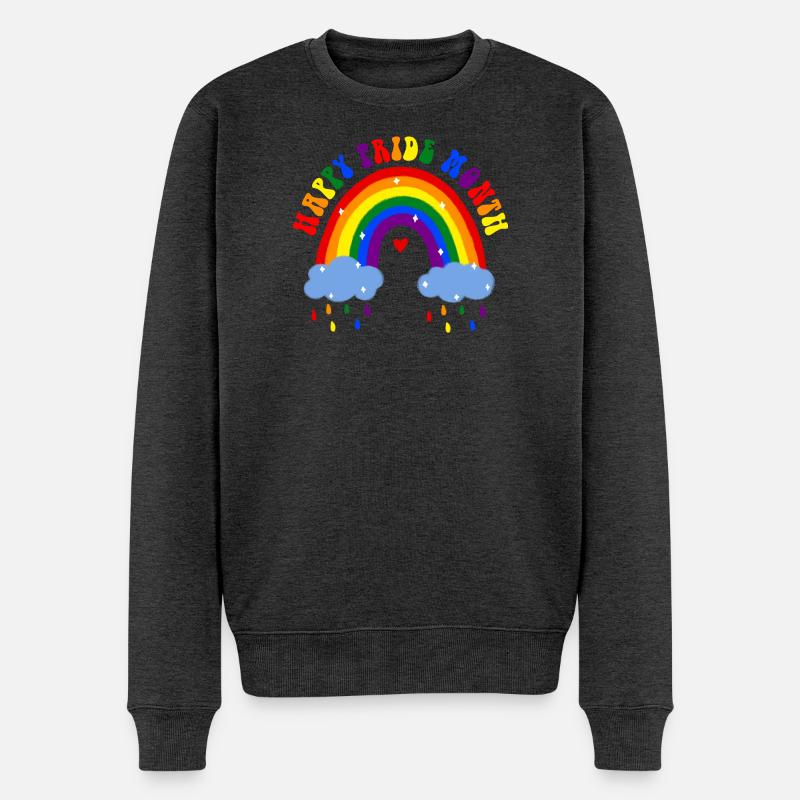 Happy Pride Month LGBT Regenbogen - Männer Premium Bio Pullover - Anthrazit meliert