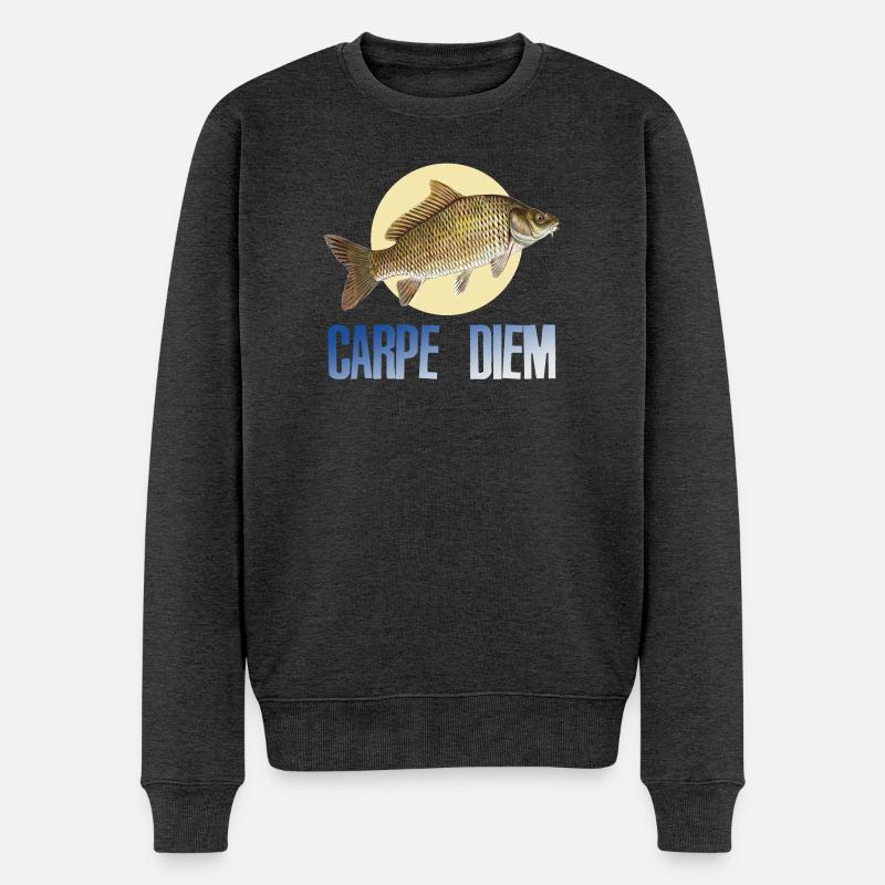 Nutze den Tag - Männer Premium Bio Pullover - Anthrazit meliert