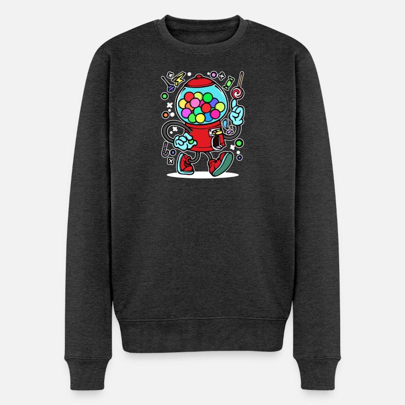 Naschkatzen Süßigkeiten Statement Nachspeise - Männer Premium Bio Pullover - Anthrazit meliert