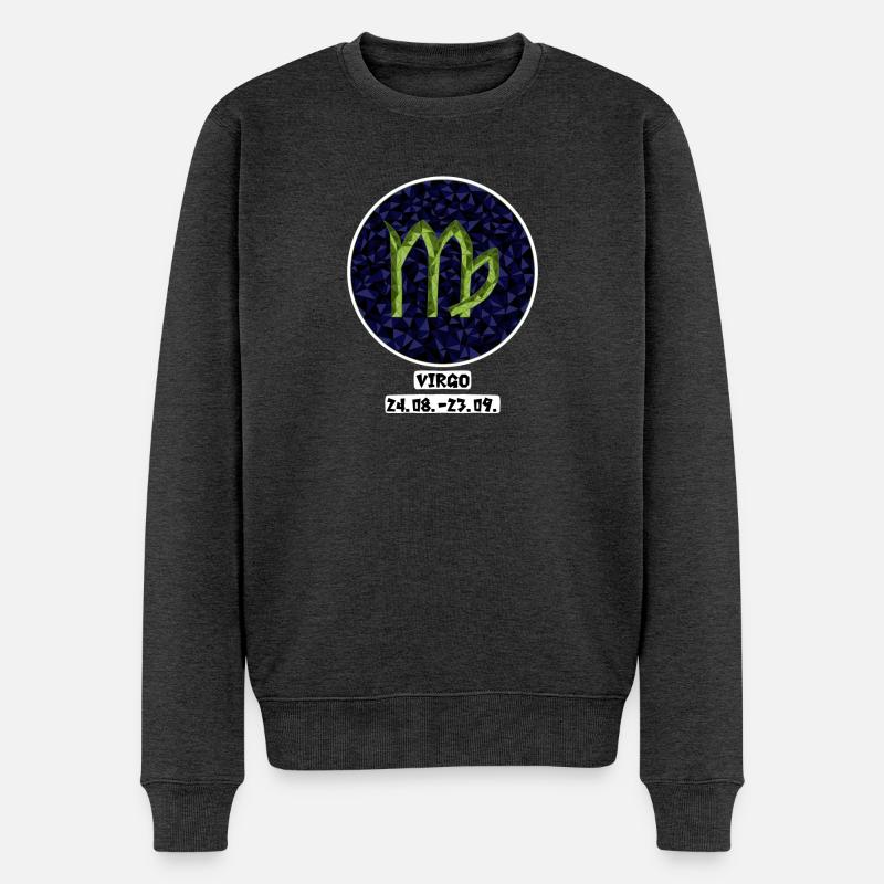Virgo 24.08.-23.09. - Männer Premium Bio Pullover - Anthrazit meliert
