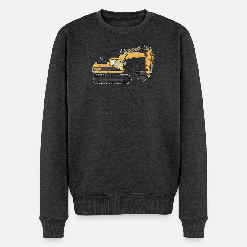 Bagger, Baustelle - Männer Premium Bio Pullover - Anthrazit meliert