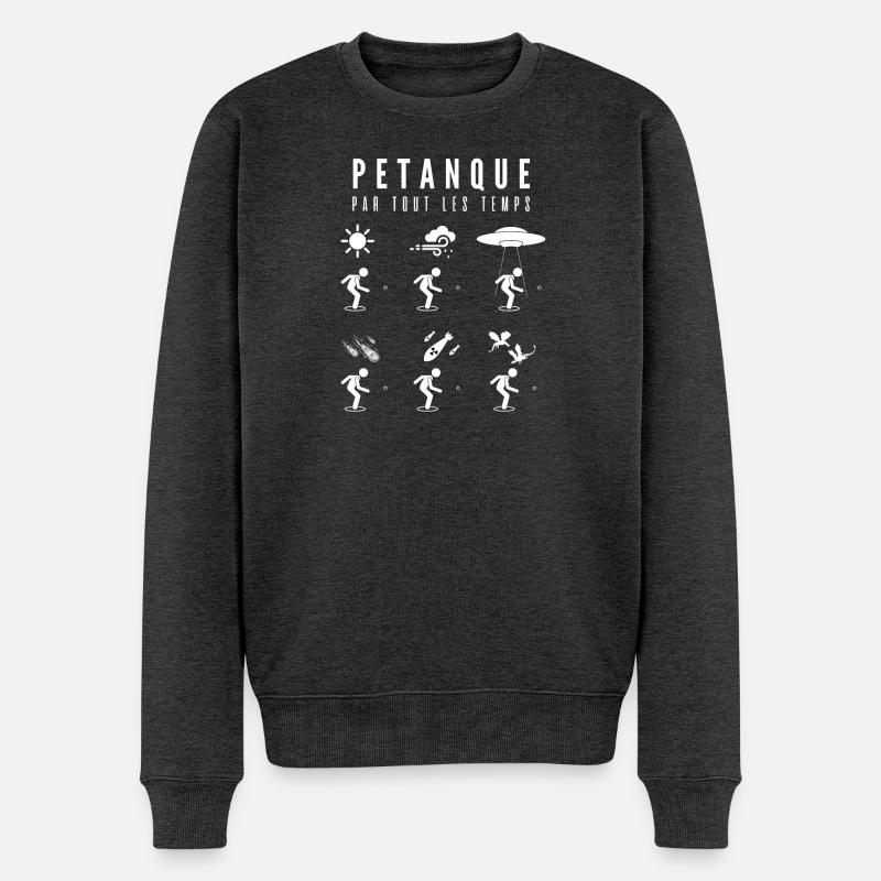 Pétanque par Tout les Temps - Pull Premium bio Homme - anthracite chiné